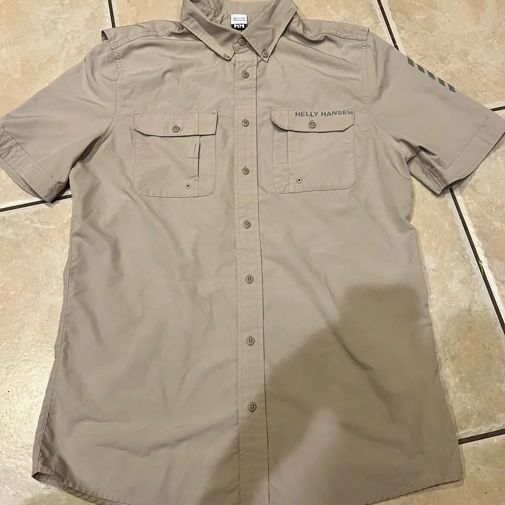 Helly Hansen Men's Beige Button Down Shirt - Picture 1 of 2